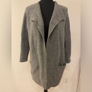 LOFT Marled Grey Wool-blend Open Sweater Coat Cardigan Duster - Size XS/S